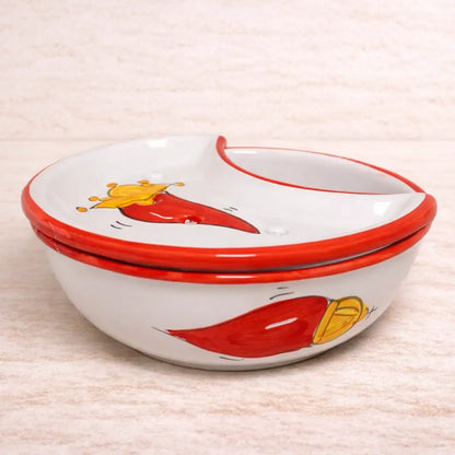 Set Cucina Scaramanzia 3 Pezzi - Ceramica di Vietri - Cornetto Rosso e Oro